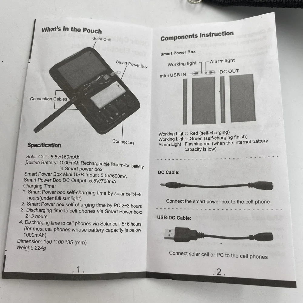Portable Solar Power Bank Charger Kit Multi Tip USB Cell Phone MP3 Camera Travel